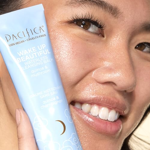 Pacifica Wake Up Beautiful Cleansing Balm & Makeup Remover – 2-in-1 Hydrating Waterless Face Cleanser for Dry & Sensitive Skin, 2.5oz