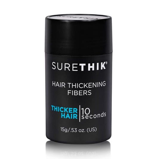 SURETHIK Hair Fibers, 15g (Dark Brown), Fills Thinning Hair for Visibly Fuller Look, Conceals Bald Spots, Natural Look, For Men & Women