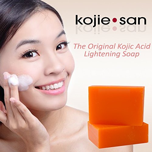 Kojie San Skin and Body Soap – Original Kojic Acid, Dark Spot Remover Soap Bar with Coconut & Tea Tree Oil – 65g x 4 Bars