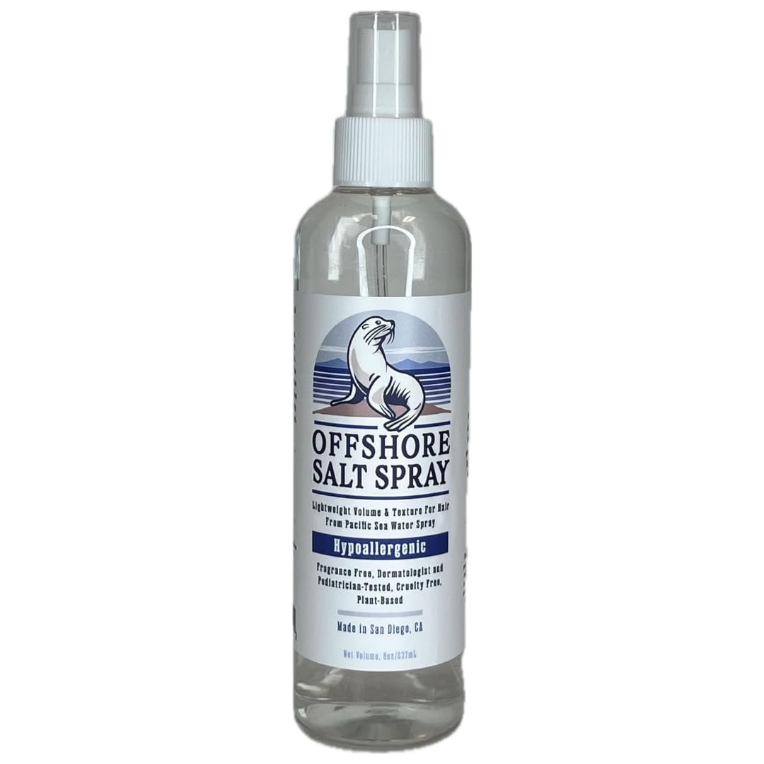 Offshore Sea Salt Hair Spray - Lightweight Algae-Based Styling Mist for Sensitive Scalp, Hypoallergenic, Dermatologist-Tested, NEA Accepted, 8oz