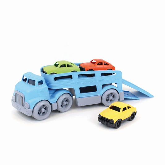 Green Toys Car Carrier, Blue - Pretend Play, Motor Skills, Kids Toy Vehicle. No BPA, phthalates, PVC. Dishwasher Safe, Recycled Plastic, Made in USA.