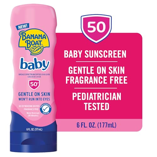 Banana Boat Baby Sunscreen SPF 50, 6oz | SPF 50 Sunscreen for Babies and Toddlers, Beach Essentials, Baby Sunblock, 6oz