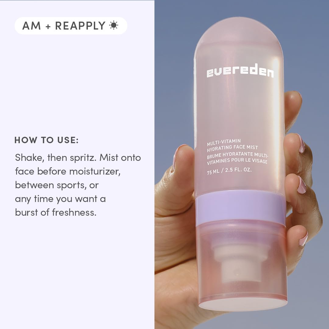 Evereden Kids Multi-Vitamin Face Mist – Hydrating, Nourishing Spray with Peach & Mango, Clean Skincare for Ages 6+, Sensitive Skin Safe