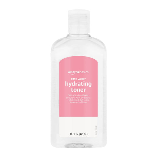 Amazon Basics Rose Water Hydrating Toner, 16 Fluid Ounces, 1-Pack