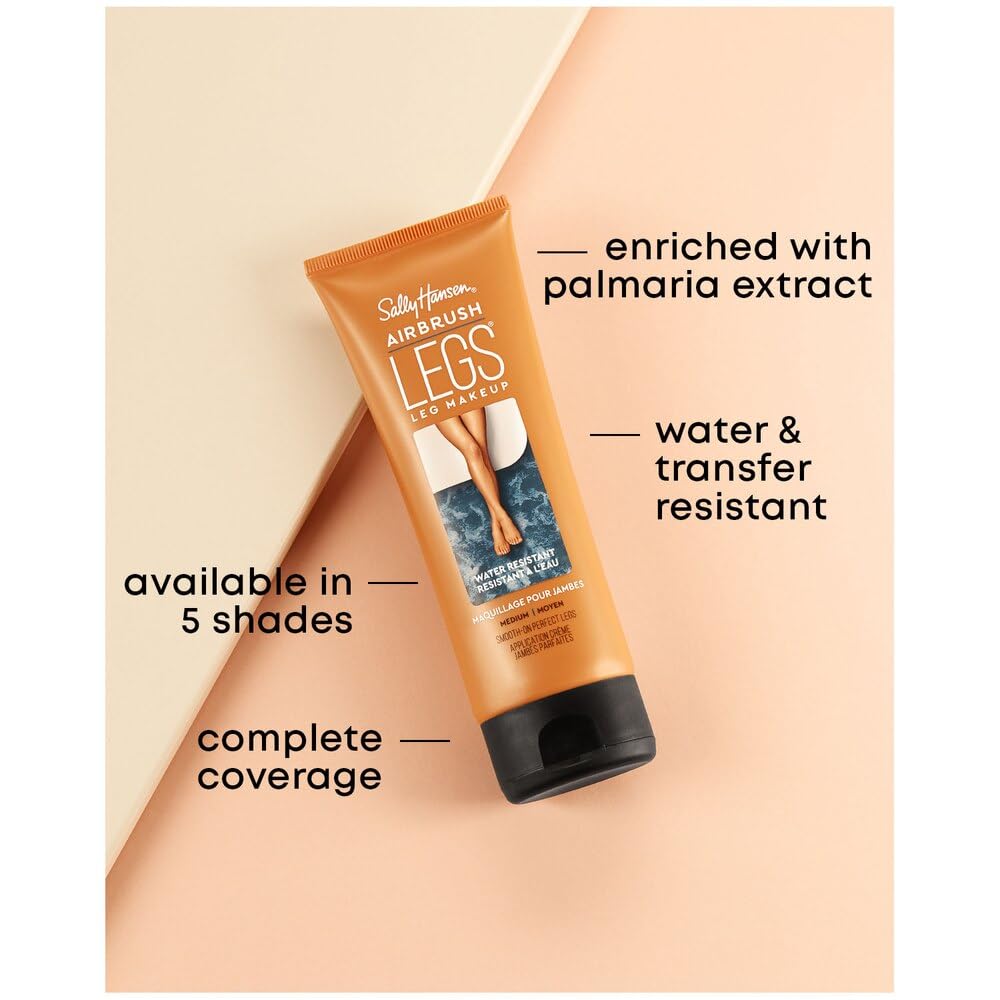 Sally Hansen Airbrush Legs®, Leg Makeup, Light, Easy Application, Flawless Looking Legs, Water Resistant, Transfer Proof Lotion