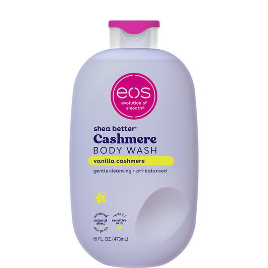 eos Shea Better Cashmere Body Wash – Vanilla Cashmere, Moisturizing pH-Balanced Creamy Gel, Paraben & Phthalate Free, Sensitive Skin, 16 fl oz