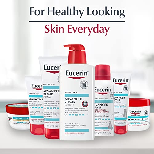 Eucerin Advanced Repair Body Cream for Very Dry Skin, Fragrance Free Daily Body Moisturizer, 8 Oz Tube
