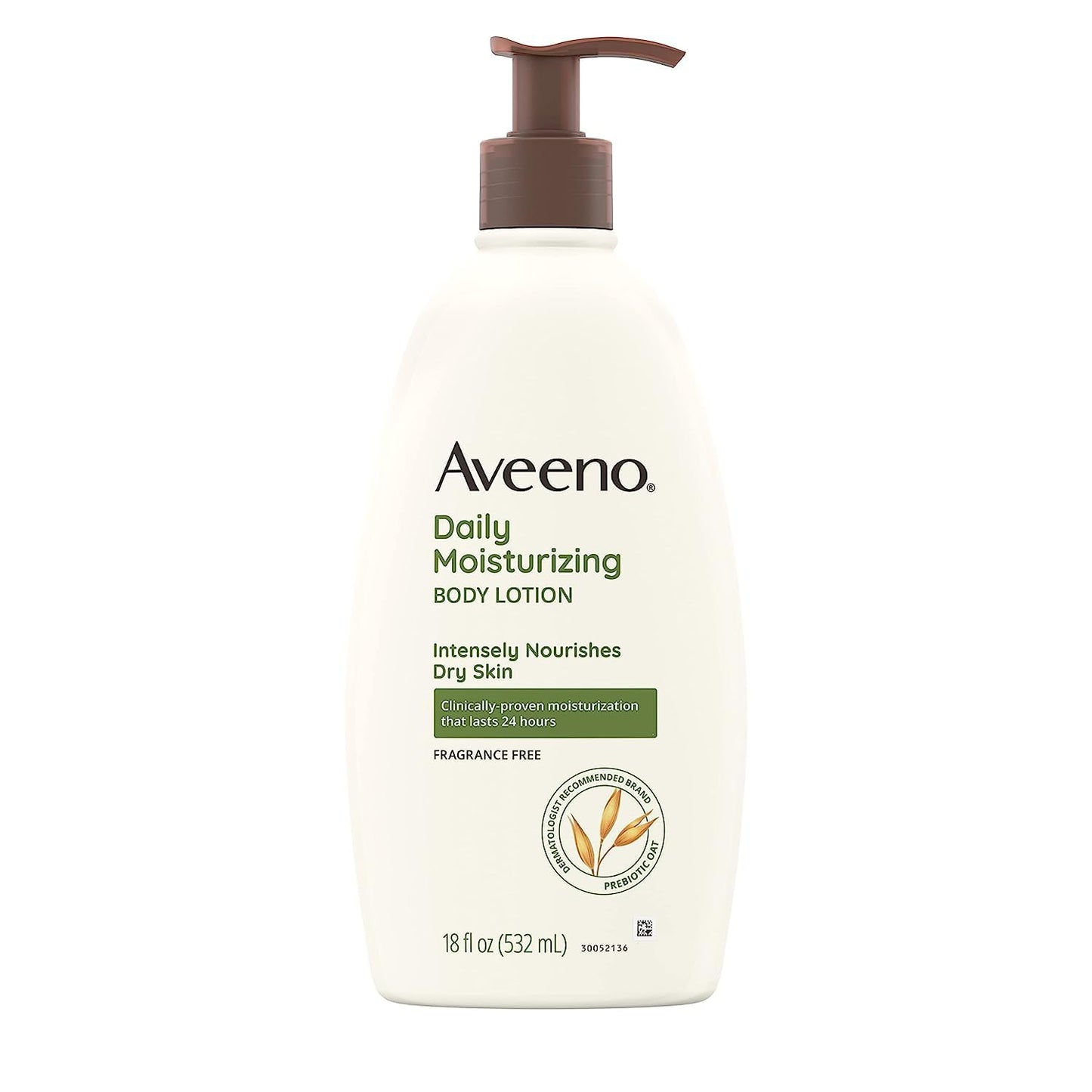 Aveeno Daily Moisturizing Body Lotion 18oz – Prebiotic Oat, Fragrance & Paraben Free, Non-Greasy, Non-Comedogenic, 72-Hour Hydration for Sensitive Skin