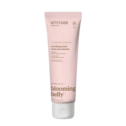 ATTITUDE Pregnancy Nourishing Body Cream, EWG Verified, Dermatologically Tested, Plant and Mineral-Based, Vegan Maternity Products, Argan Oil, 8 Fl Oz