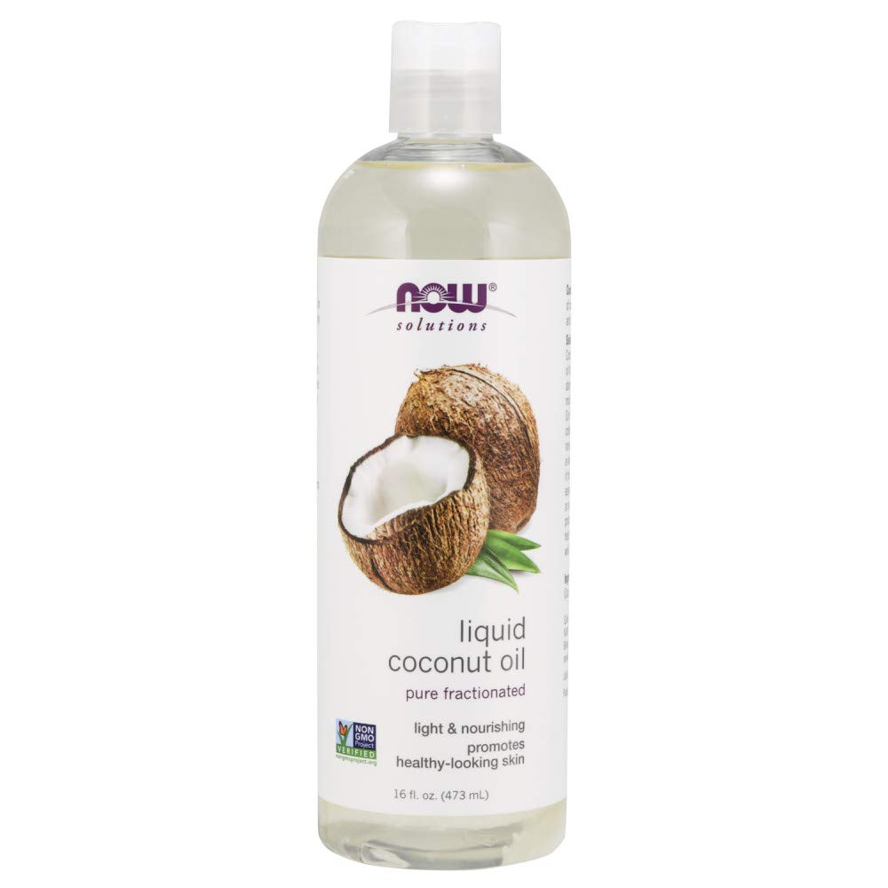 NOW Foods Solutions, Liquid Coconut Oil, Light and Nourishing, Promotes Healthy-Looking Skin and Hair, 16-Ounce