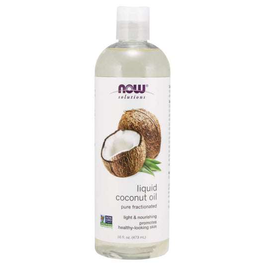 NOW Foods Solutions, Liquid Coconut Oil, Light and Nourishing, Promotes Healthy-Looking Skin and Hair, 16-Ounce