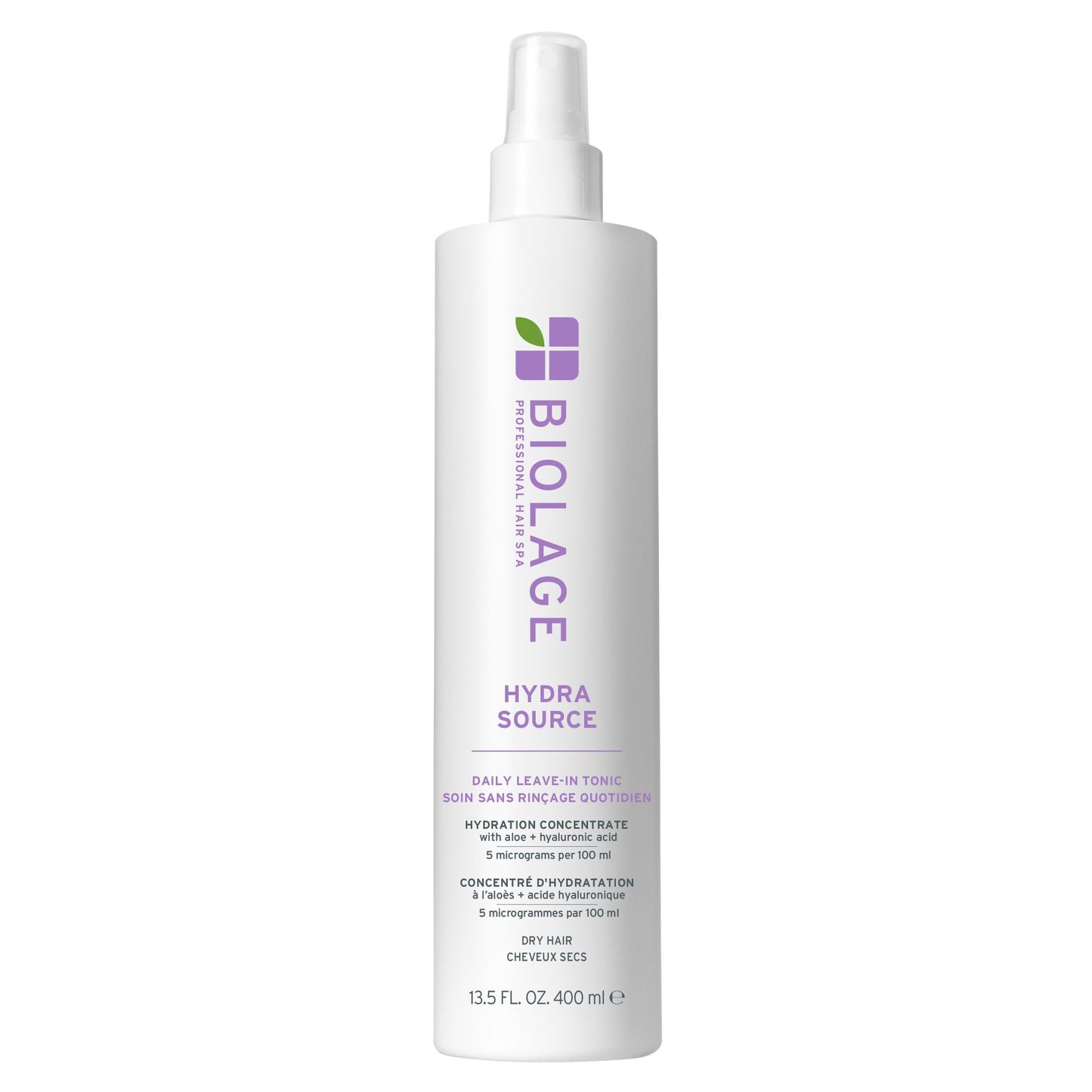 Biolage Hydra Source Daily Leave-In Tonic – Hydrating Blowout Primer & Heat Protectant, Moisturizes, Detangles & Softens Dry Hair, 13.5 Fl Oz