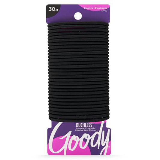 30 Pack Thick Black Ouchless Elastics 3 Packs