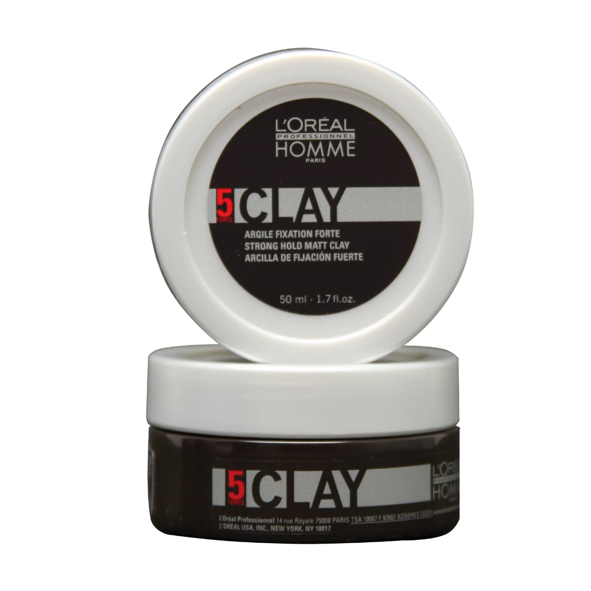 L'Oréal Professionnel Paris Men’s Styling Clay - For All Hair Types, Provides Strong Hold and Matte Finish