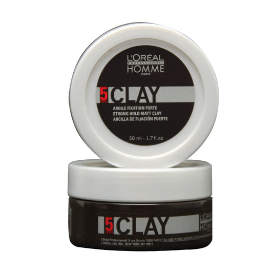 L'Oréal Professionnel Paris Men’s Styling Clay - For All Hair Types, Provides Strong Hold and Matte Finish