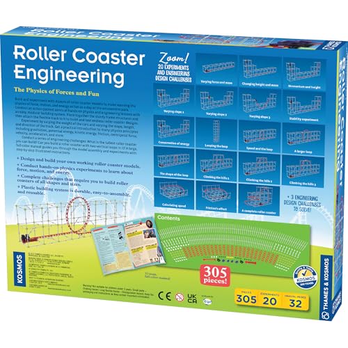 Thames & Kosmos Roller Coaster STEM Kit – Build & Experiment with Working Models, Explore Physics, Forces, Motion, Energy & Velocity