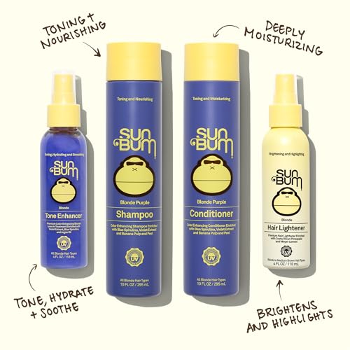 Sun Bum Blonde Tone Enhancer 4 oz – Neutralizes Brass, Boosts Shine & Protects Blonde Hair from UV Damage – Paraben-Free & Cruelty-Free