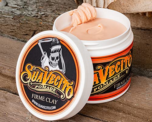 Suavecito Pomade Firme Clay 4 oz, 1 Pack - Strong Hold For Men - Low Shine Matte Hair Pomade For Natural Texture Hairstyles
