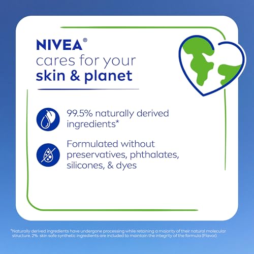 NIVEA Moisture Lip Care 4-Pack – Hydrating Lip Balm with Shea Butter, Oils, Vitamins C & E for Moisture, Repair & Nourishment, 0.17oz