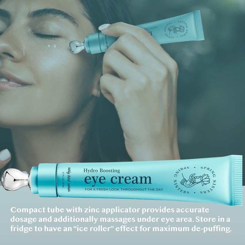 Under Eye Cream for Dark Circles & Puffiness, Caffeine + Niacinamide, Squalane & Peptides, Korean Anti-Aging, Zinc Roller