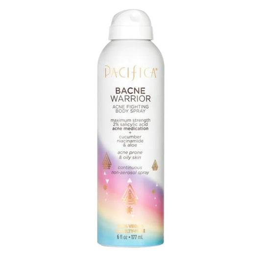 Pacifica Bacne Warrior Spray – 2% Salicylic Acid, Niacinamide & Aloe for Back, Chest & Body Acne – Dermatologist Tested, 6 Fl Oz