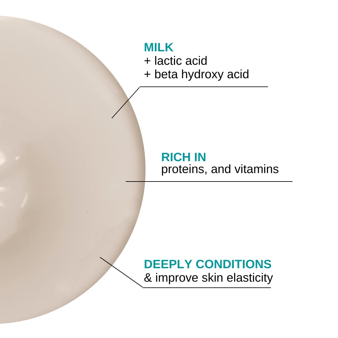 BODIPURE Silky Milk Mud Mask for Body – Spa-Quality Treatment with Milk Proteins & Vitamins, Moisturizing & Rehydrating Dry Skin, 64oz