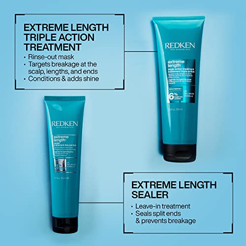 Redken Redken Extreme Length Triple Action Treatment Mask, Rinse-Out Mask With Biotin & Niacinamide