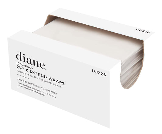 Diane End Wraps for Styling Hair in Salon or at Home 2.25 inch x 3.25 inch, White, 1000 Count(Pack of 1)