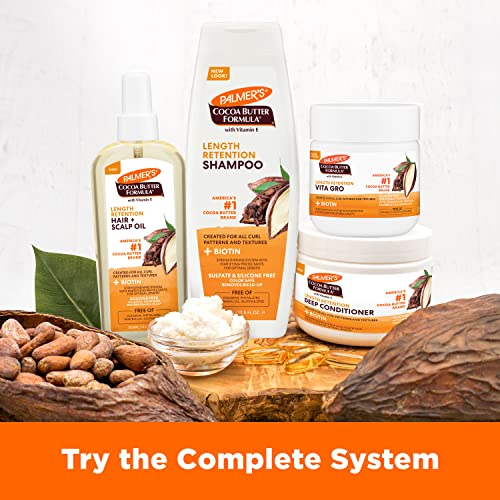 Palmer's Cocoa Butter & Biotin Length Retention Deep Conditioner 8.5 oz | Strengthens, Nourishes & Restores Shine for All Curly Hair Types