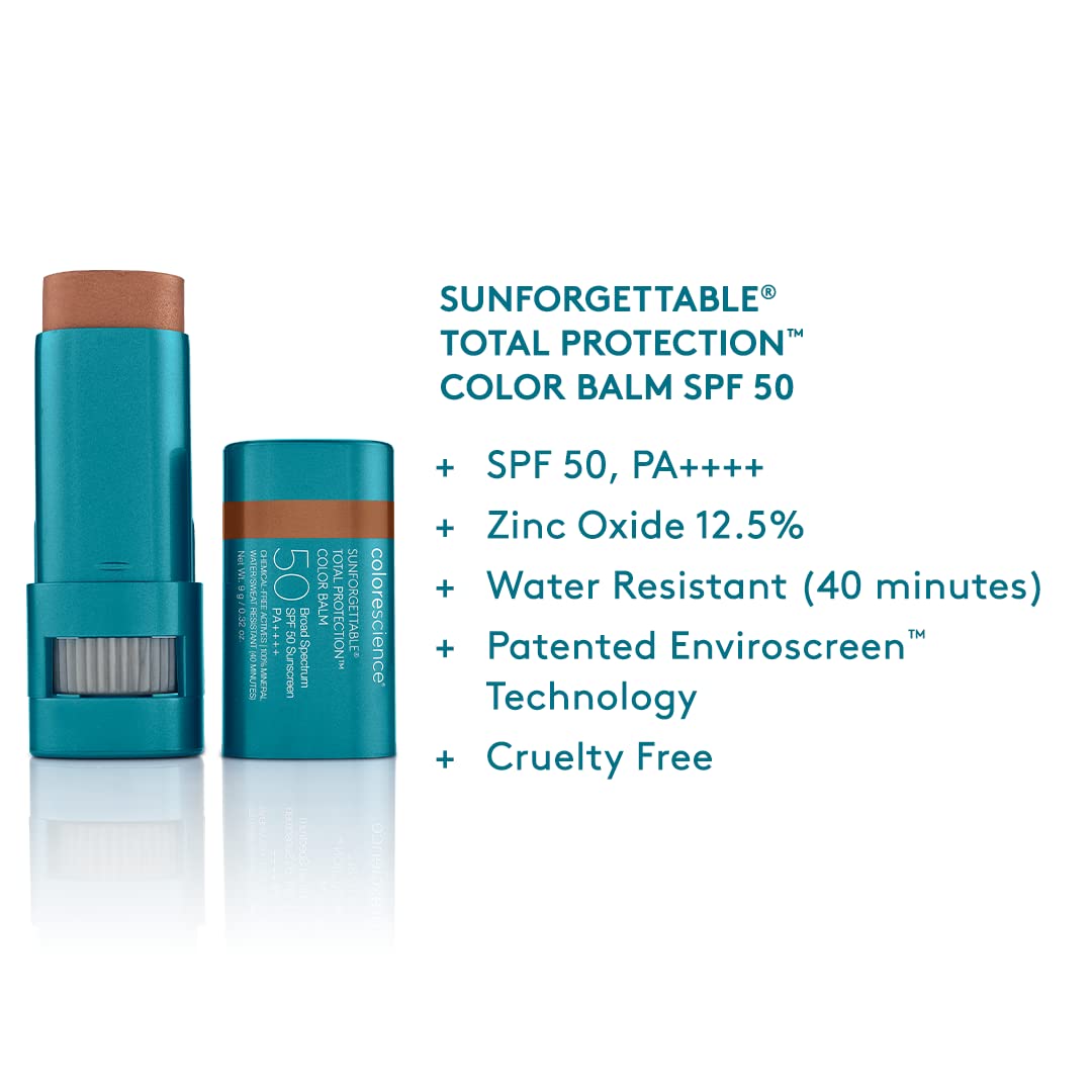 Colorescience Sunforgettable Total Protection Color Balm SPF 50, for Cheeks & Lips, GLOW