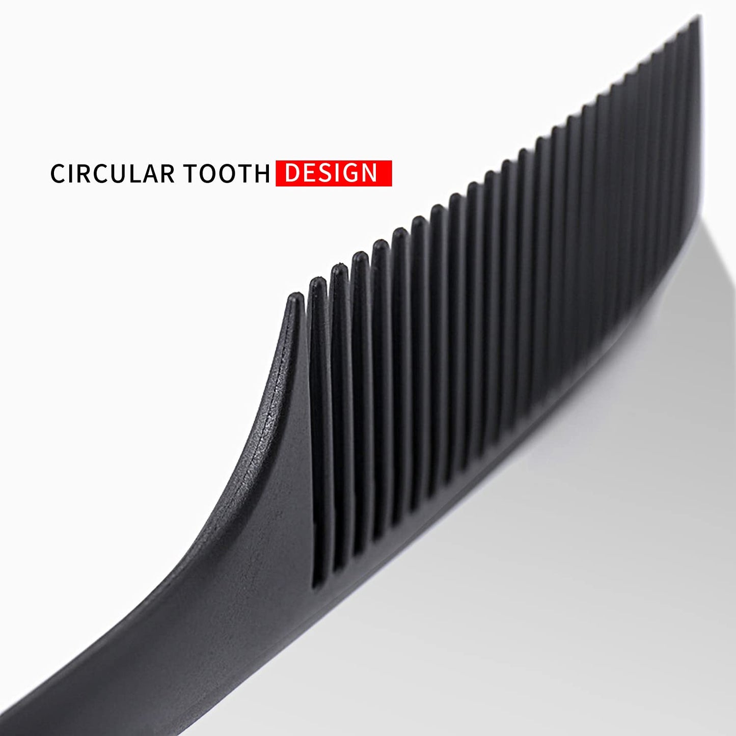 Large Detangling Comb With Professional Handle - Carbon Fiber, Cutting, Hairdressing, Styling, Round Tooth, Barber, Travel Hair Comb for Men and Women