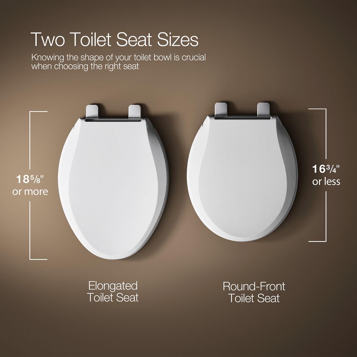 Kohler K-20110-0 Brevia Elongated Toilet Seat with Grip-Tight Bumpers, Quiet-Close Seat, Quick-Attach Hardware, White