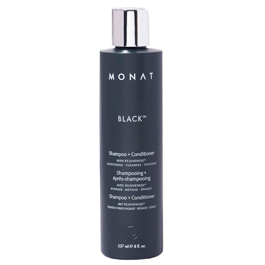 MONAT Black 2-in-1 Shampoo + Conditioner – Cleanses, Conditions & Strengthens Hair – Promotes Fuller, Healthier Look – For All Hair Types, 8 fl oz