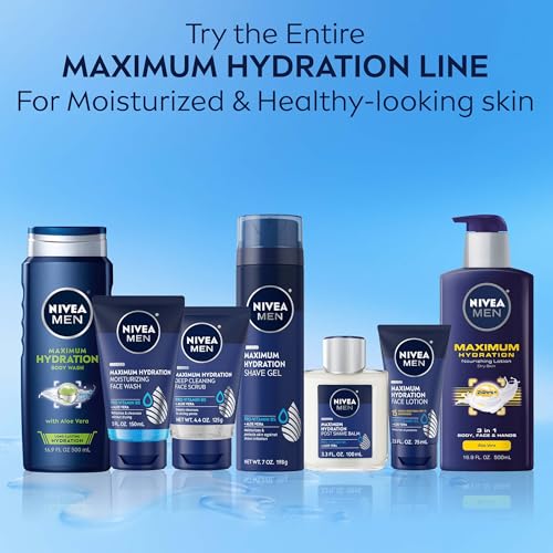 NIVEA MEN Maximum Hydration Deep Cleaning Face Scrub With Aloe Vera, 3 Pack of 4.4 Oz Tubes