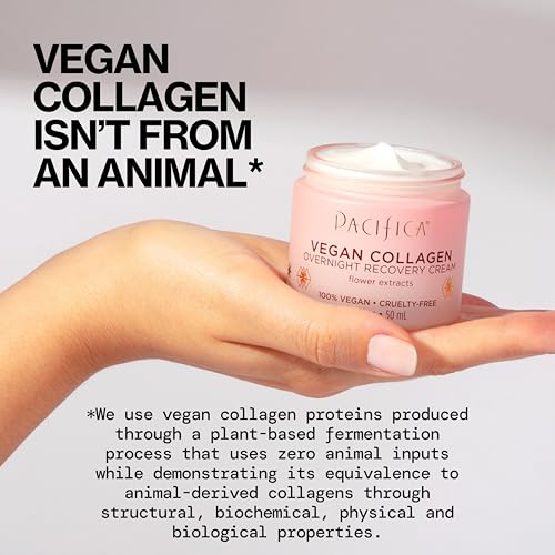 Pacifica Night Face Cream – Vegan Collagen Overnight Recovery for Anti-Aging, Wrinkles, Dry Skin & Redness, Clean Beauty, Dermatologist Tested