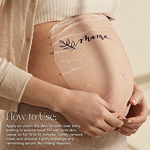Evereden Soothing Belly Mask for Stretch Marks – Pregnancy Belly Sheet Mask | Clean, Non-Toxic, Fragrance-Free Skincare | 1 Count