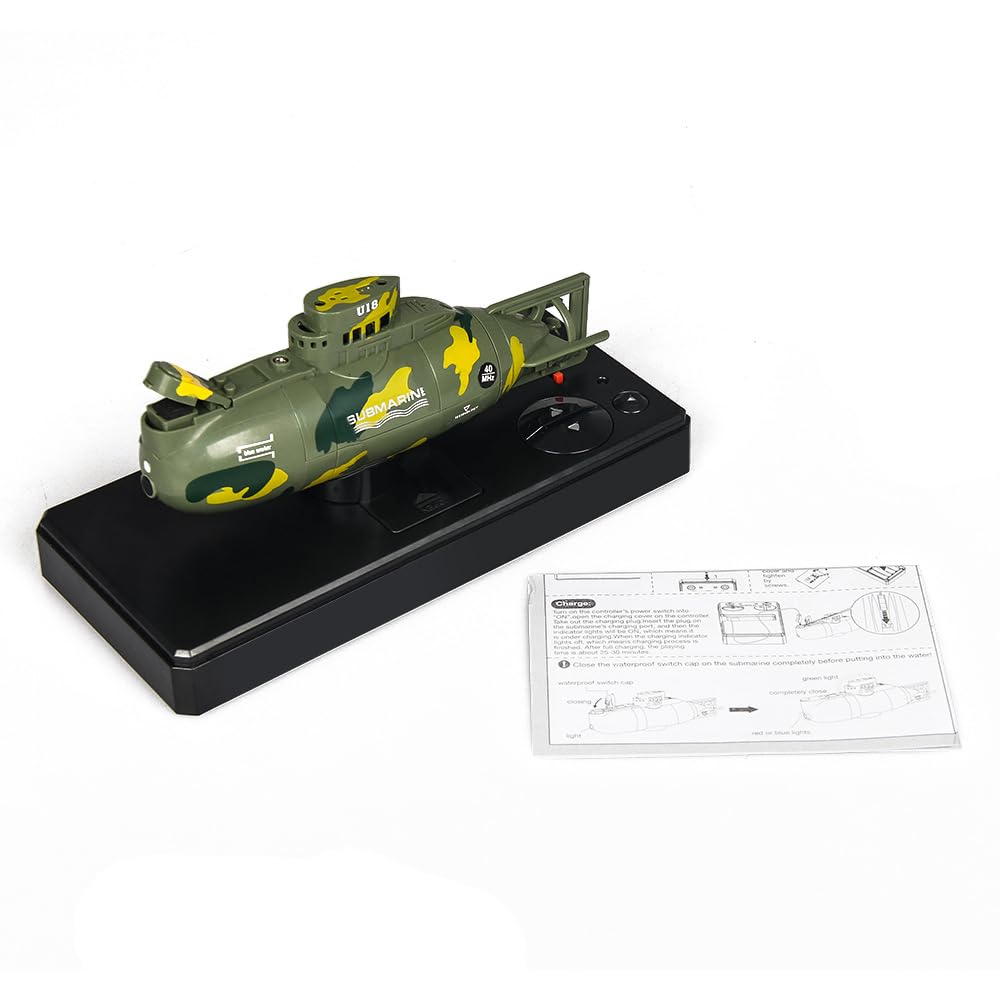 KALASU Military RC Submarine Toy for Kids – High Simulation, Dive, Float & 360° Rotation, 6-Channel Remote, Perfect Gift