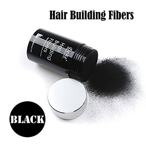 Black Colored Hair Building Fibers - Thickening Fiber for Women and Men - Hair Loss Concealer Powder for Thicker Fuller Hair - .77oz