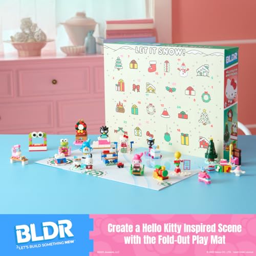BLDR Hello Kitty and Friends 2025 Advent Calendar Building Set - 8 Buildable Minifigures & 16 Buildable Gifts - Kids and Sanrio Fans Ages 8+, 0134