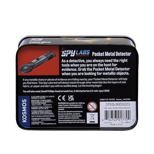 Thames & Kosmos Spy Labs Pocket Metal Detector – Detect Metallic Evidence | Detective Gear & Tools for Young Investigators