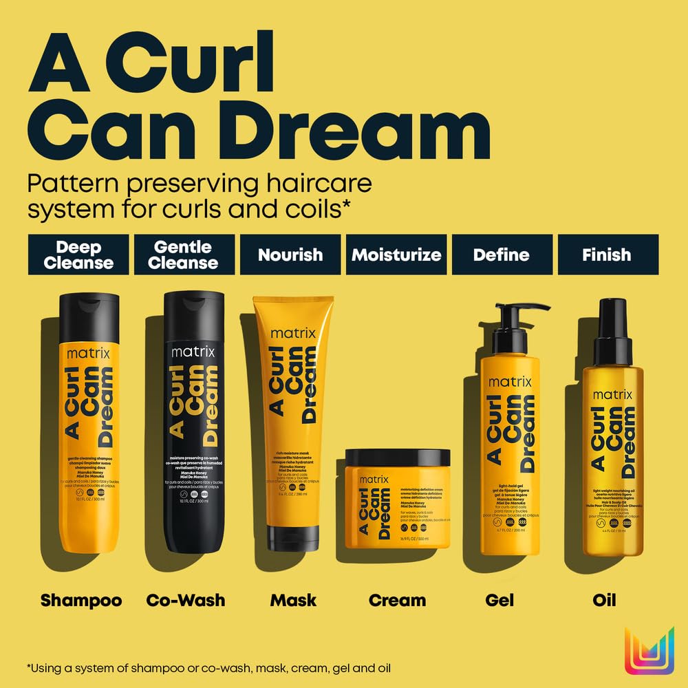 Matrix A Curl Can Dream Light Hold Gel - Defines Curls & Coils, Controls Frizz Without Crunch or Flakes, Silicone, Sulfate & Paraben-Free, Salon Formula