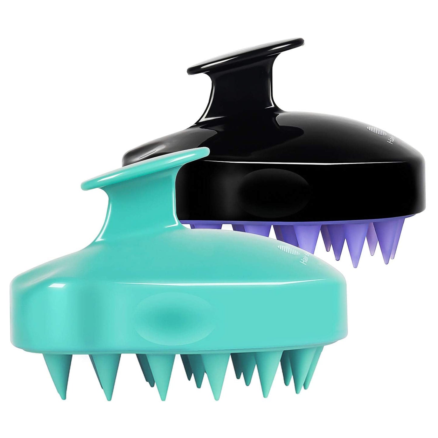 HEETA Scalp Massager Shampoo Brush 2-Pack – Soft Silicone Bristles for Deep Clean & Dandruff Removal, Wet/Dry Hair Scrubber for Men & Women (Green & Black)
