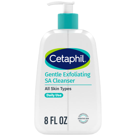 Cetaphil Gentle Exfoliating SA Cleanser, Foaming Gel with Salicylic & Mandelic Acid, 8oz Pump, Gently Exfoliates, Dermatologist Recommended