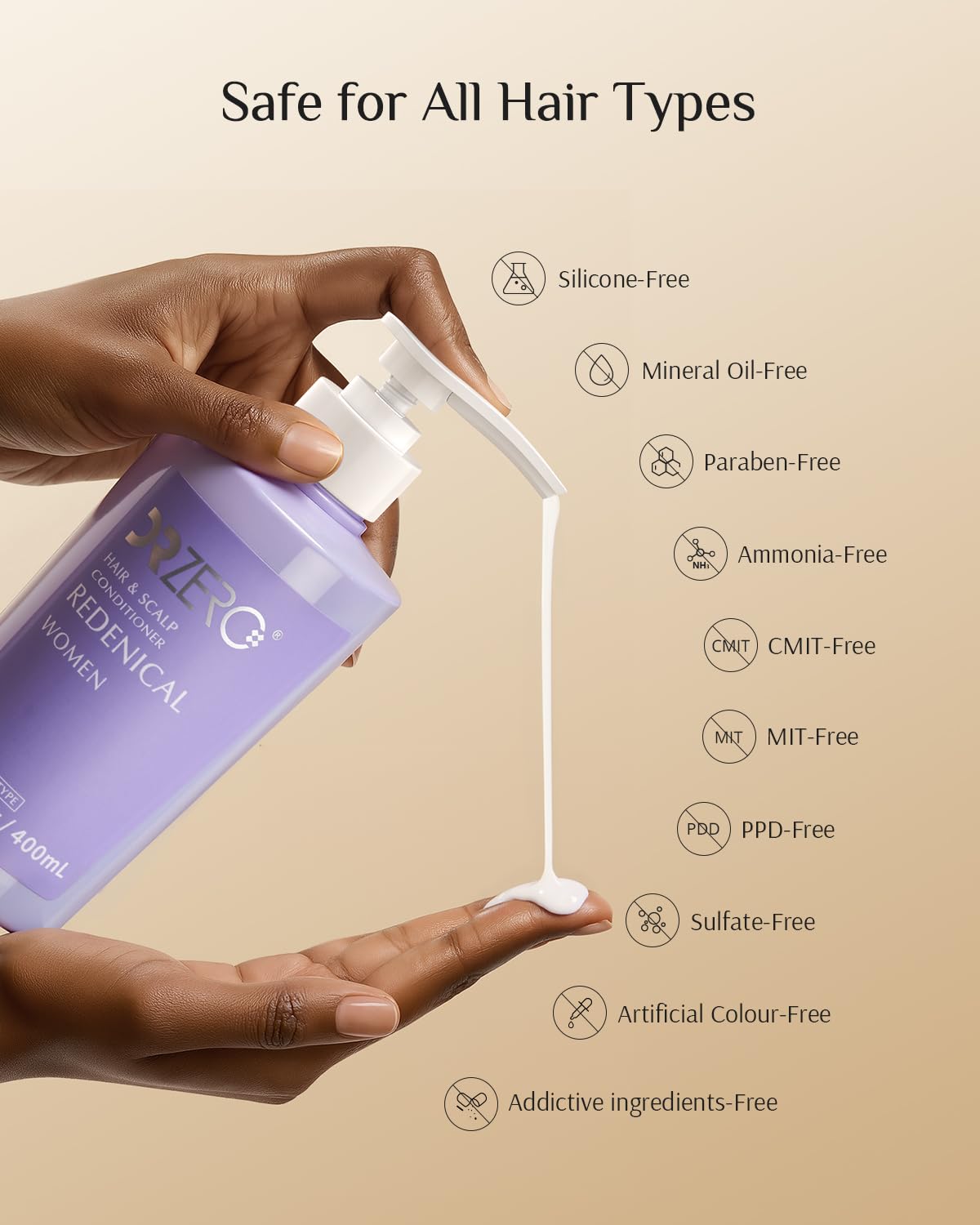 DR ZERO REDENICAL Hair Growth Conditioner for Women 13.5 oz | Volumizing, Thickening & Anti-Hair Loss | Redensyl Formula for Hair Regrowth