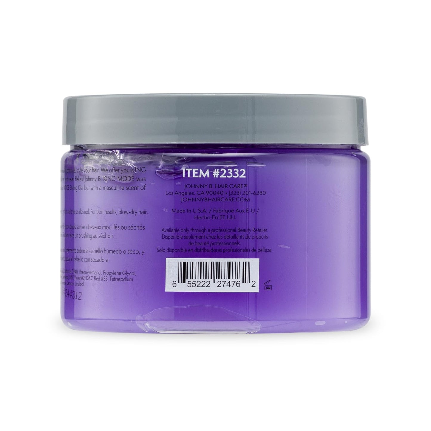 JOHNNY B. King Mode Hair Styling Gel 12 oz.