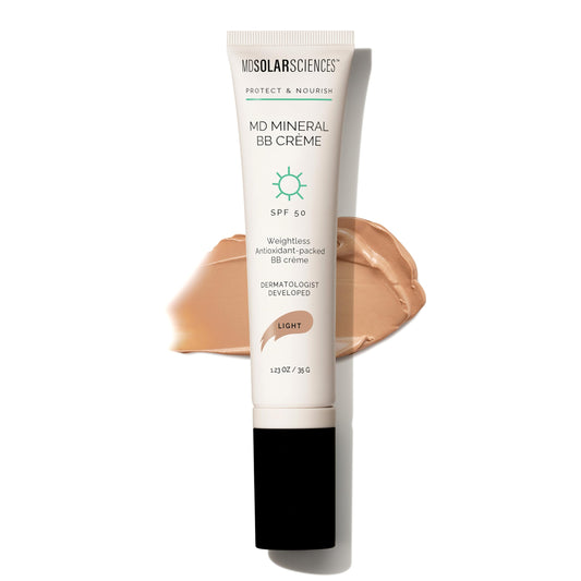 MDSolarSciences Mineral BB Cream SPF 50 – Hydrating Sheer Tinted Sunscreen with Niacinamide, Caffeine & Squalane, Anti-Aging, Reef Safe, 1.23 oz