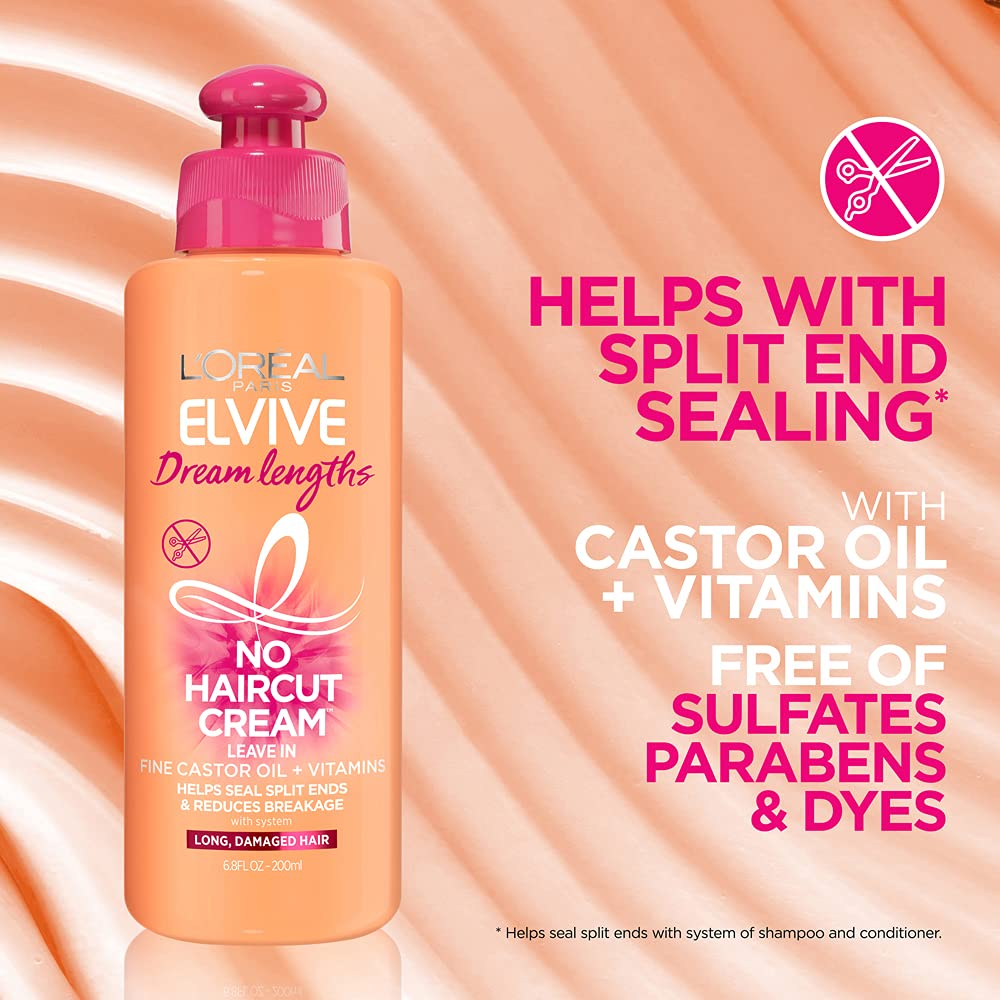 L'Oreal Paris Elvive Dream Lengths No Haircut Cream Leave In Conditioner, 6.8 fl. oz.