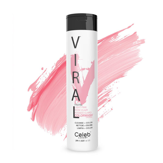 Celeb Luxury Viral Colorwash, Professional Semi-Permanent Hair Color Depositing Shampoo, Pastel Light Pink, 8.25 Fl Oz (Pack of 1)