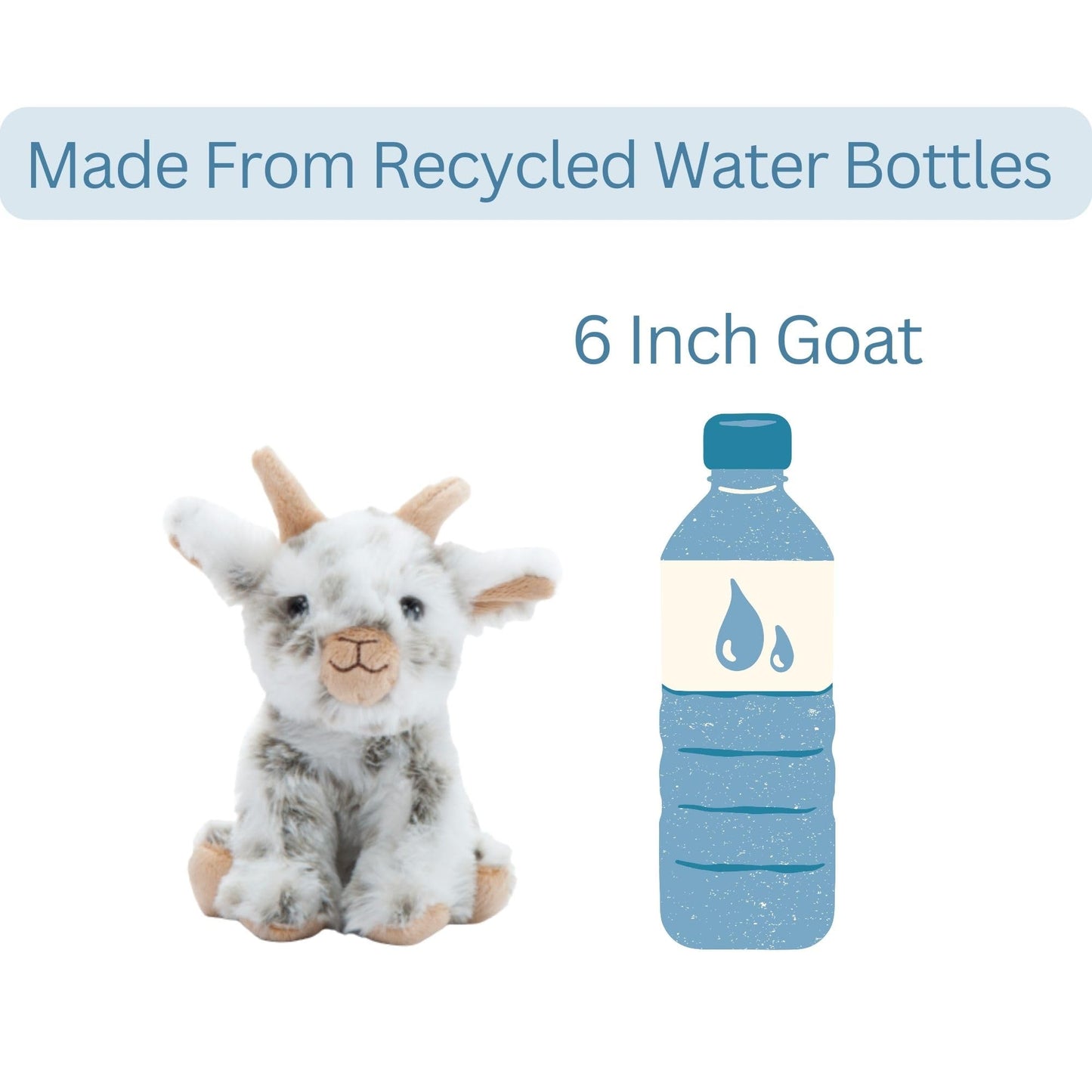 The Petting Zoo Goat Stuffed Animal Plushie, Gifts for Kids, Wild Onez Babiez Farm Animals, Goat Plush Toy 6 inches