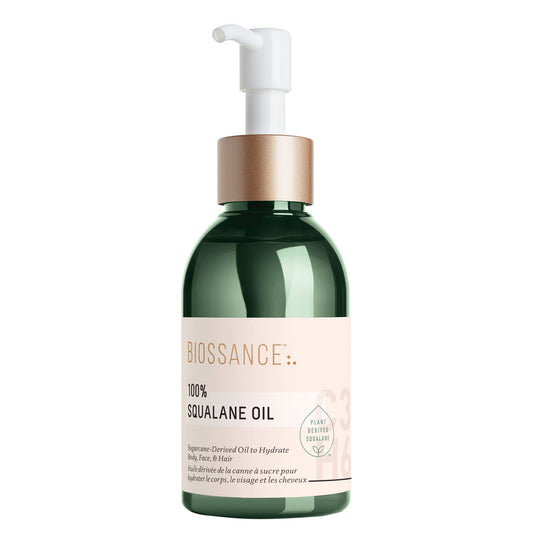 BIOSSANCE 100% Squalane Oil - Vegan, Hydrating Face & Body Oil, Fast-Absorbing Moisturizer for Skin & Hair, 3.3 oz